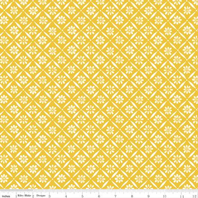 Indigo Garden- Diagonal Daisy- Yellow